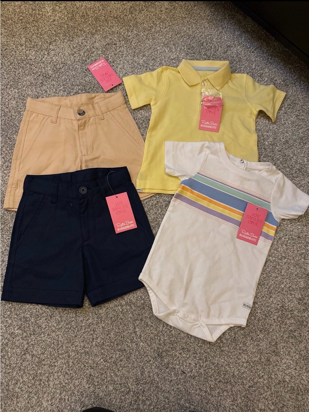 Rugged butts Yellow Polo & Cream Stripe Bodysuit Matching Set